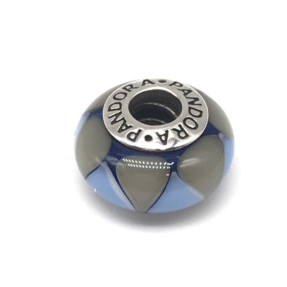 Pandora Blue & Gray Captivating Murano Glass Charm - Picture 1 of 4